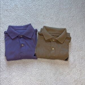 Náutica Men's bundle 2 Polo Shirts - Purple and tan